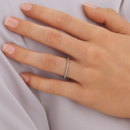 Wedding Band with 1/5 Carat TW of Diamonds in 14kt White Gold Wedding Band with 1/5 Carat TW of Diamonds in 14kt White Gold