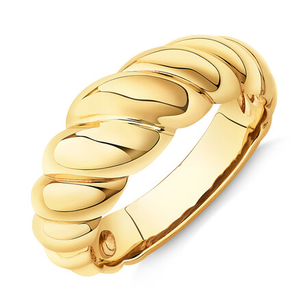 Wide Croissant Dome Ring in 10kt Yellow Gold Wide Croissant Dome Ring in 10kt Yellow Gold