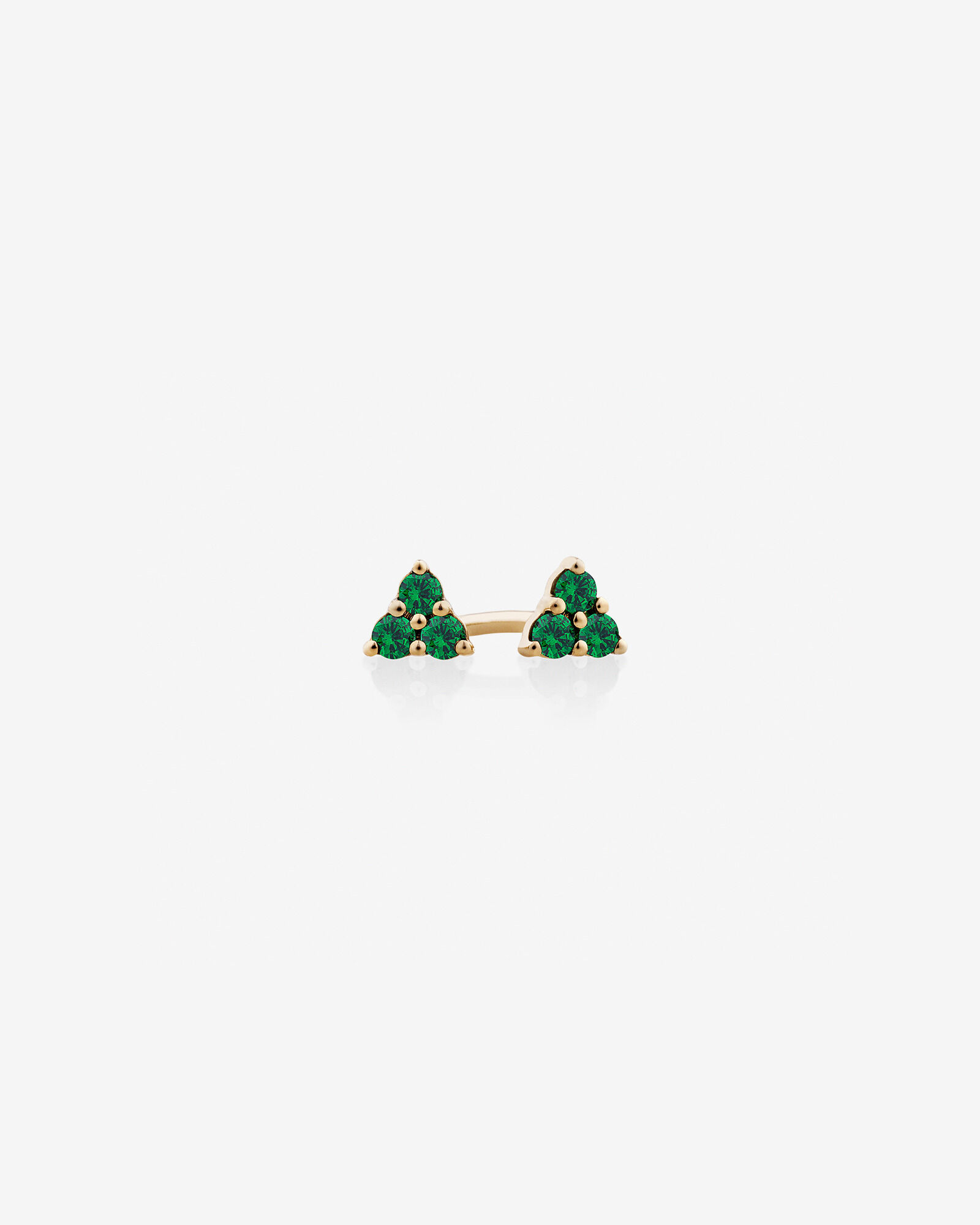 Trio Emerald Earrings in 10kt Yellow Gold