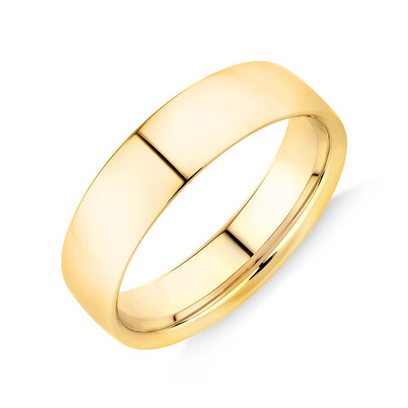 Reverse Bevelled Wedding Band in 10kt Yellow Gold