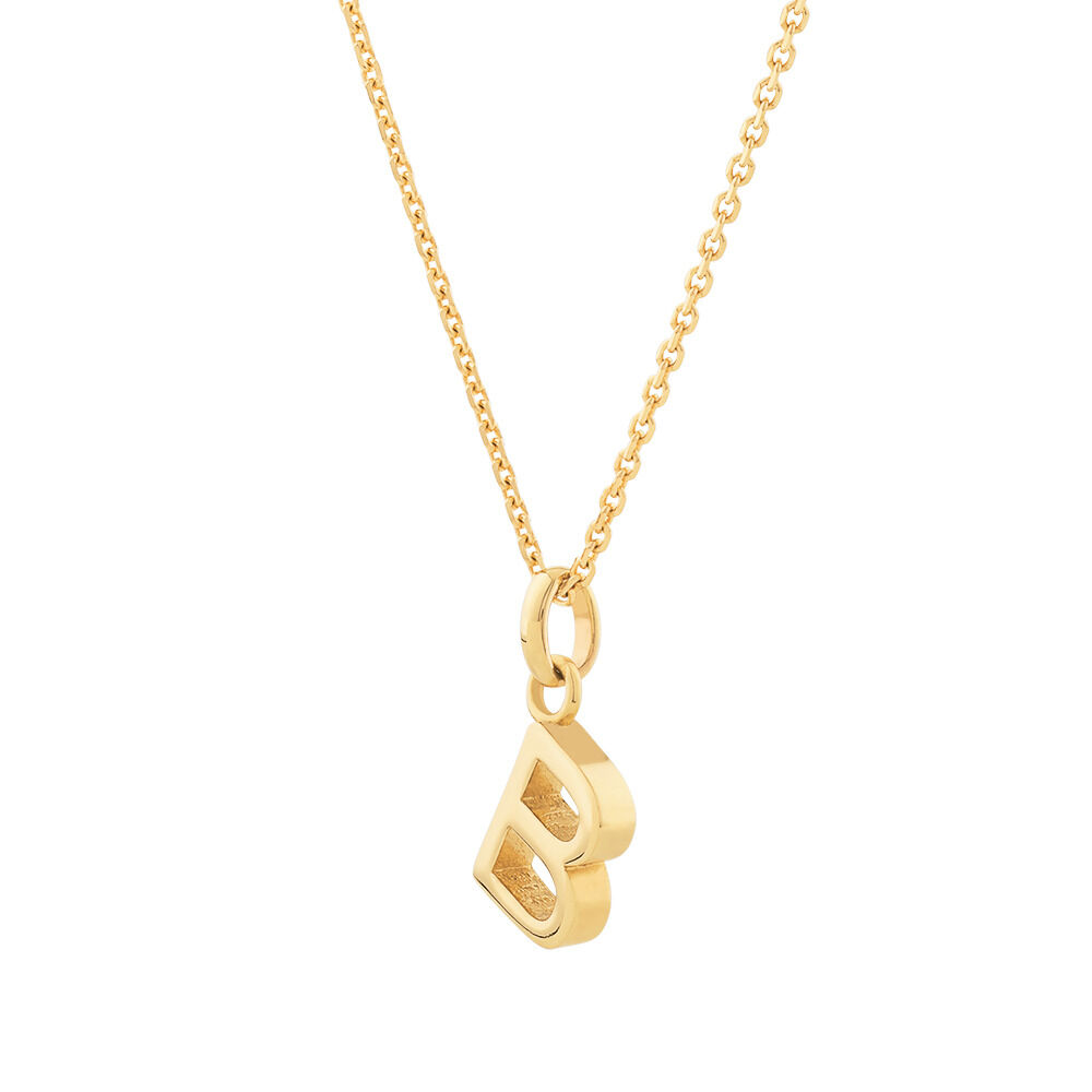 B Initial Pendant in 10kt Yellow Gold