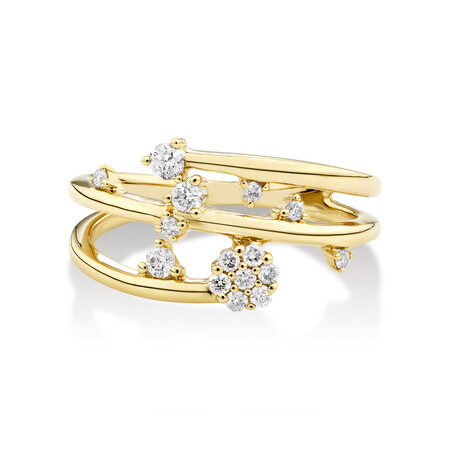 Scatter Ring with 0.25 Carat TW of Diamonds in 10kt Yellow Gold Scatter Ring with 0.25 Carat TW of Diamonds in 10kt Yellow Gold