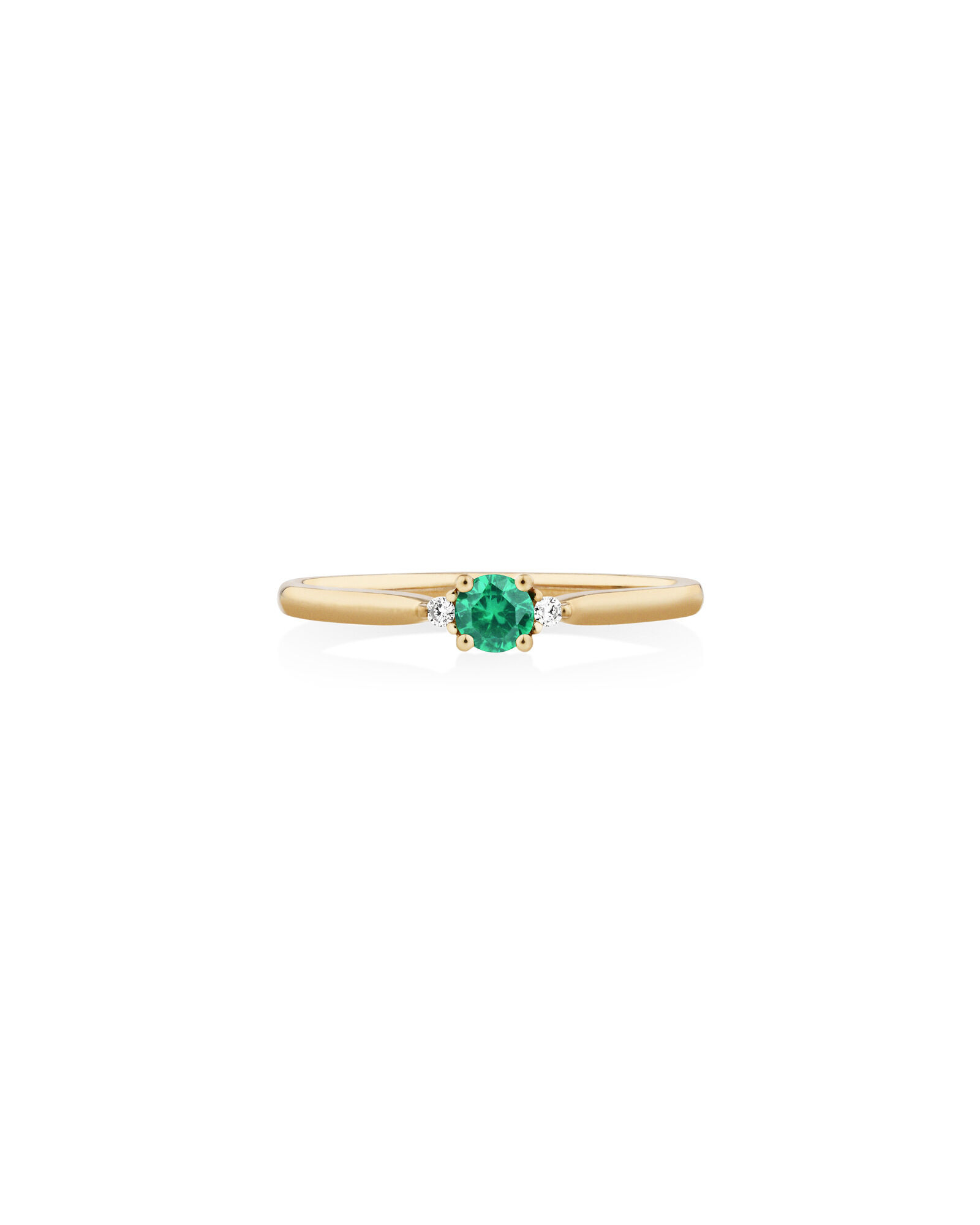 Gold emerald engagement ring top