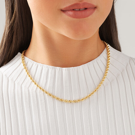 45cm (18") 4.5mm Rope Chain in 10kt Yellow Gold 45cm (18") 4.5mm Rope Chain in 10kt Yellow Gold