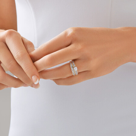 Bridal Set with 1 Carat TW of Diamonds in 14kt Yellow & White Gold Bridal Set with 1 Carat TW of Diamonds in 14kt Yellow & White Gold