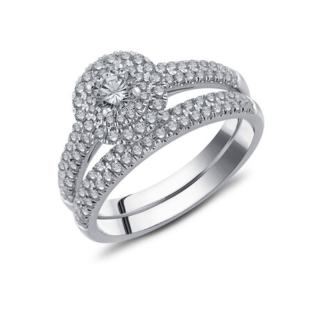 Bridal Set with 1.00 Carat TW of Diamonds in 10kt White Gold Bridal Set with 1.00 Carat TW of Diamonds in 10kt White Gold