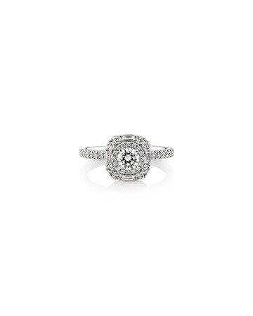 Sir Michael Hill Designer Halo Engagement Ring with 0.79 Carat TW Diamonds in 18kt White Gold Sir Michael Hill Designer Halo Engagement Ring with 0.79 Carat TW Diamonds in 18kt White Gold