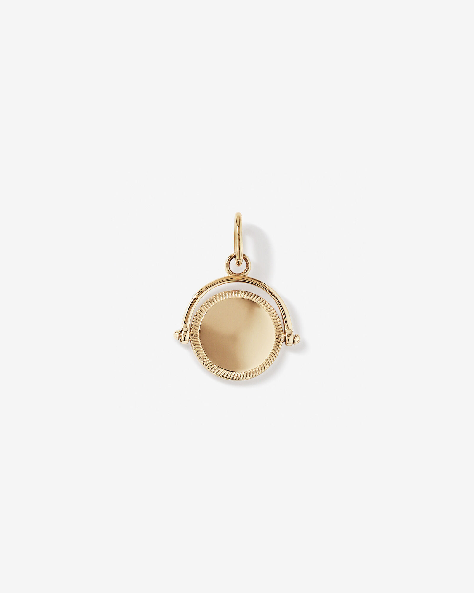 Engravable Spinning Circle Pendant in 10kt Yellow Gold
