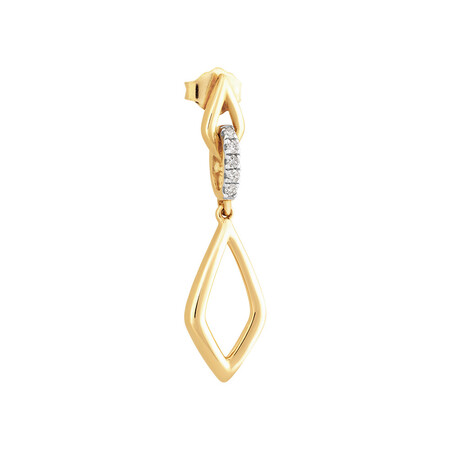 Drop Earrings in 0.10 Carat TW of Diamonds in 10kt Yellow Gold Drop Earrings in 0.10 Carat TW of Diamonds in 10kt Yellow Gold