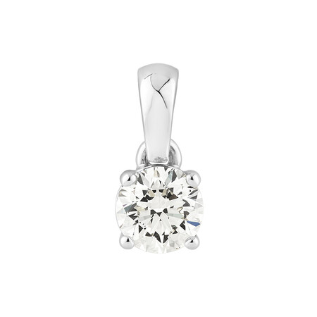 Solitaire Pendant with a 1 Carat TW Diamond in 14kt White Gold