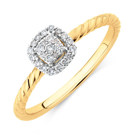 Promise Ring with 0.13 Carat TW of Diamonds in 10kt Yellow Gold Promise Ring with 0.13 Carat TW of Diamonds in 10kt Yellow Gold