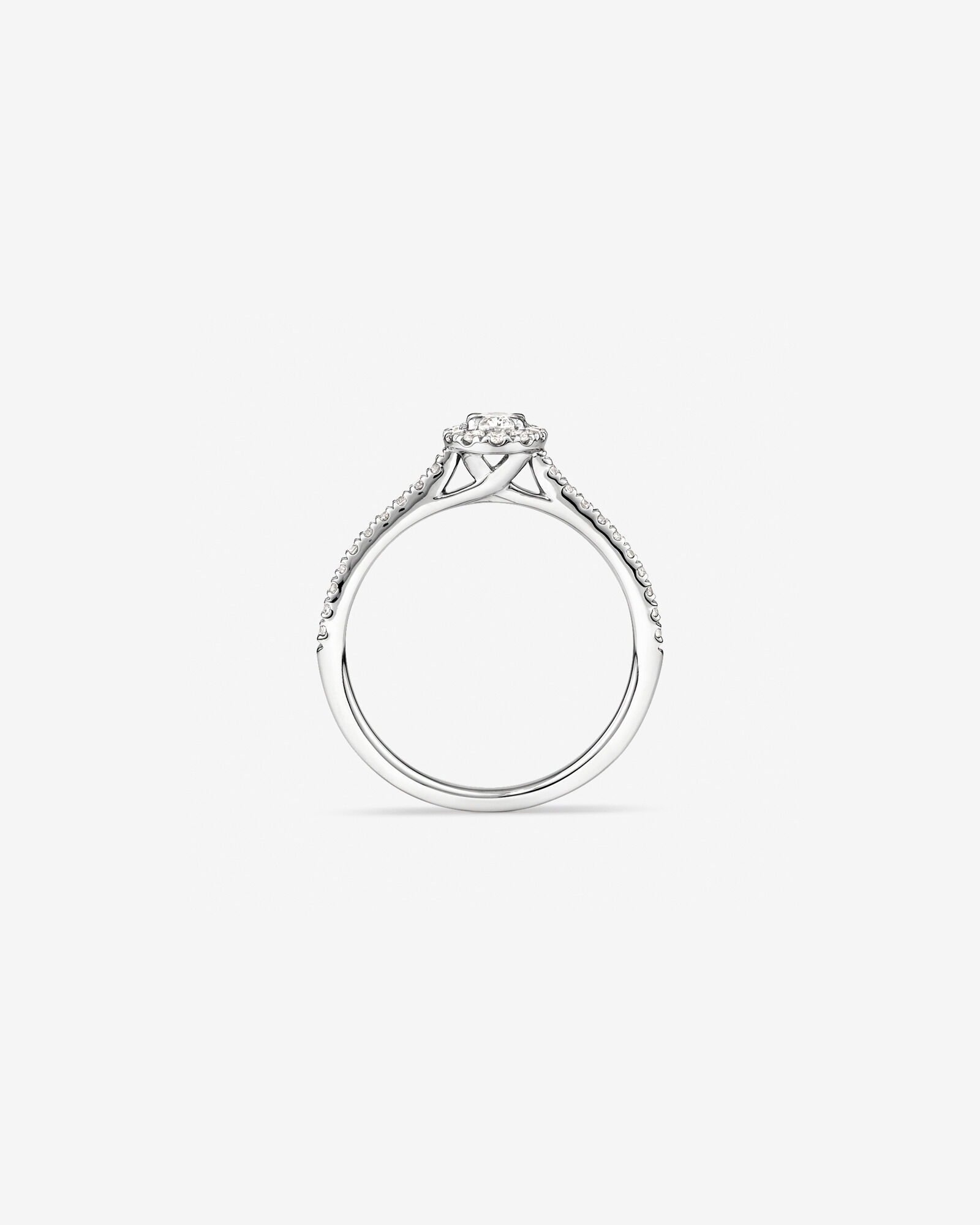Oval Halo Ring with 0.50 Carat TW of Diamonds in 14kt White Gold