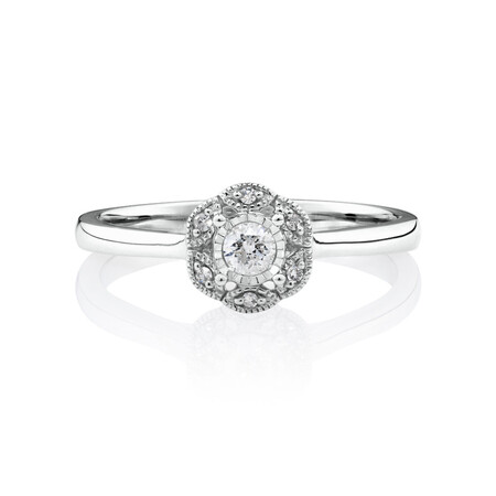 Promise Ring with 0.12 Carat TW of Diamonds in 10kt White Gold Promise Ring with 0.12 Carat TW of Diamonds in 10kt White Gold