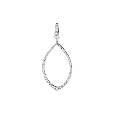 Deco Pendant Necklace with 0.75 Carat TW of Diamonds in 10kt White Gold Deco Pendant Necklace with 0.75 Carat TW of Diamonds in 10kt White Gold