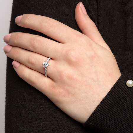 Whitefire Solitaire Engagement Ring With 1.18 Carat TW of Diamonds in 18kt White & 22ct Yellow Gold Whitefire Solitaire Engagement Ring With 1.18 Carat TW of Diamonds in 18kt White & 22ct Yellow Gold