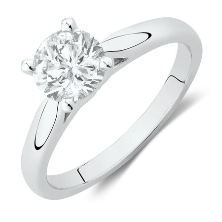 Evermore Solitaire Engagement Ring with 1 Carat TW Diamond in 14kt White Gold Evermore Solitaire Engagement Ring with 1 Carat TW Diamond in 14kt White Gold