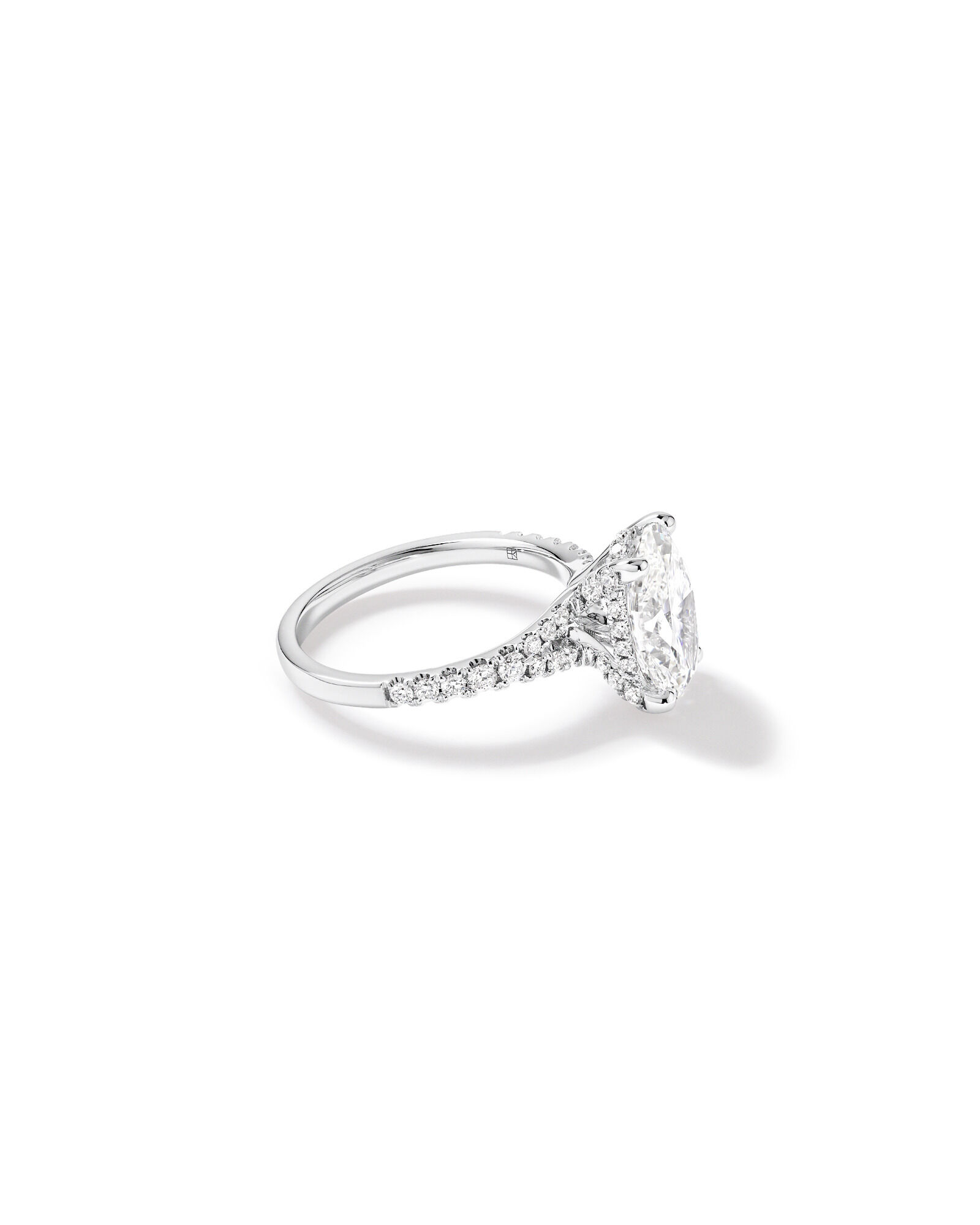 3.50 Carat TW Oval Cut Laboratory-Grown Diamond Engagement Ring in 18kt White Gold