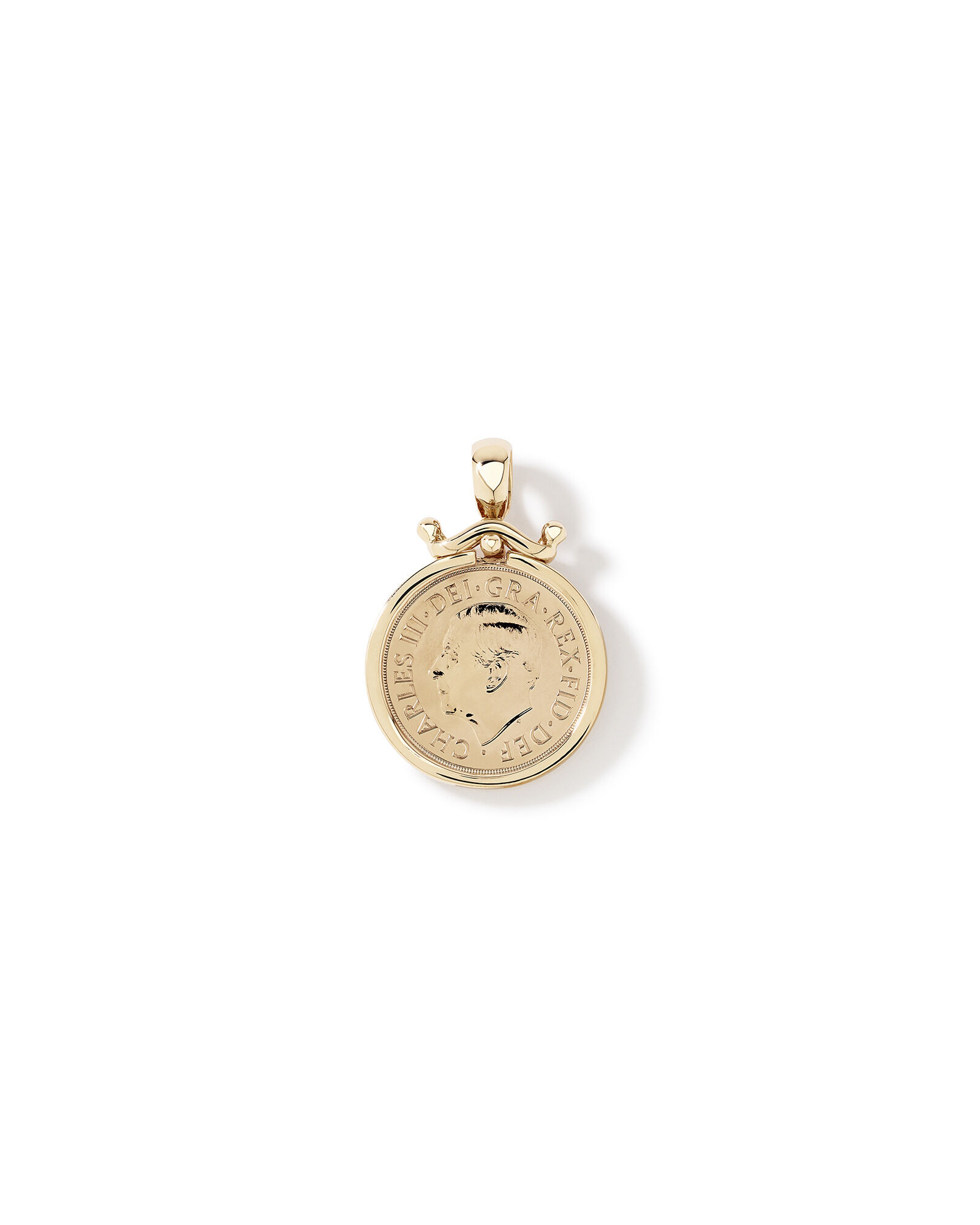 Full Sovereign Medallion Pendant in 10kt and 22kt Yellow Gold