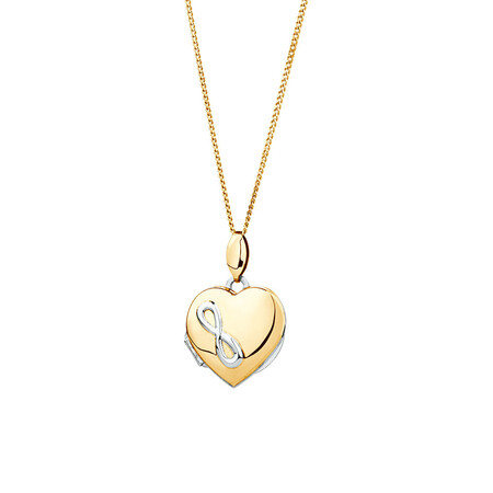 Heart Infinity Locket in 10kt Yellow Gold & Sterling Silver Heart Infinity Locket in 10kt Yellow Gold & Sterling Silver