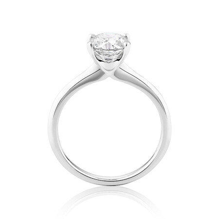 Certified Solitaire Engagement Ring with 1.50 Carat TW Diamond in 14kt White Gold Certified Solitaire Engagement Ring with 1.50 Carat TW Diamond in 14kt White Gold