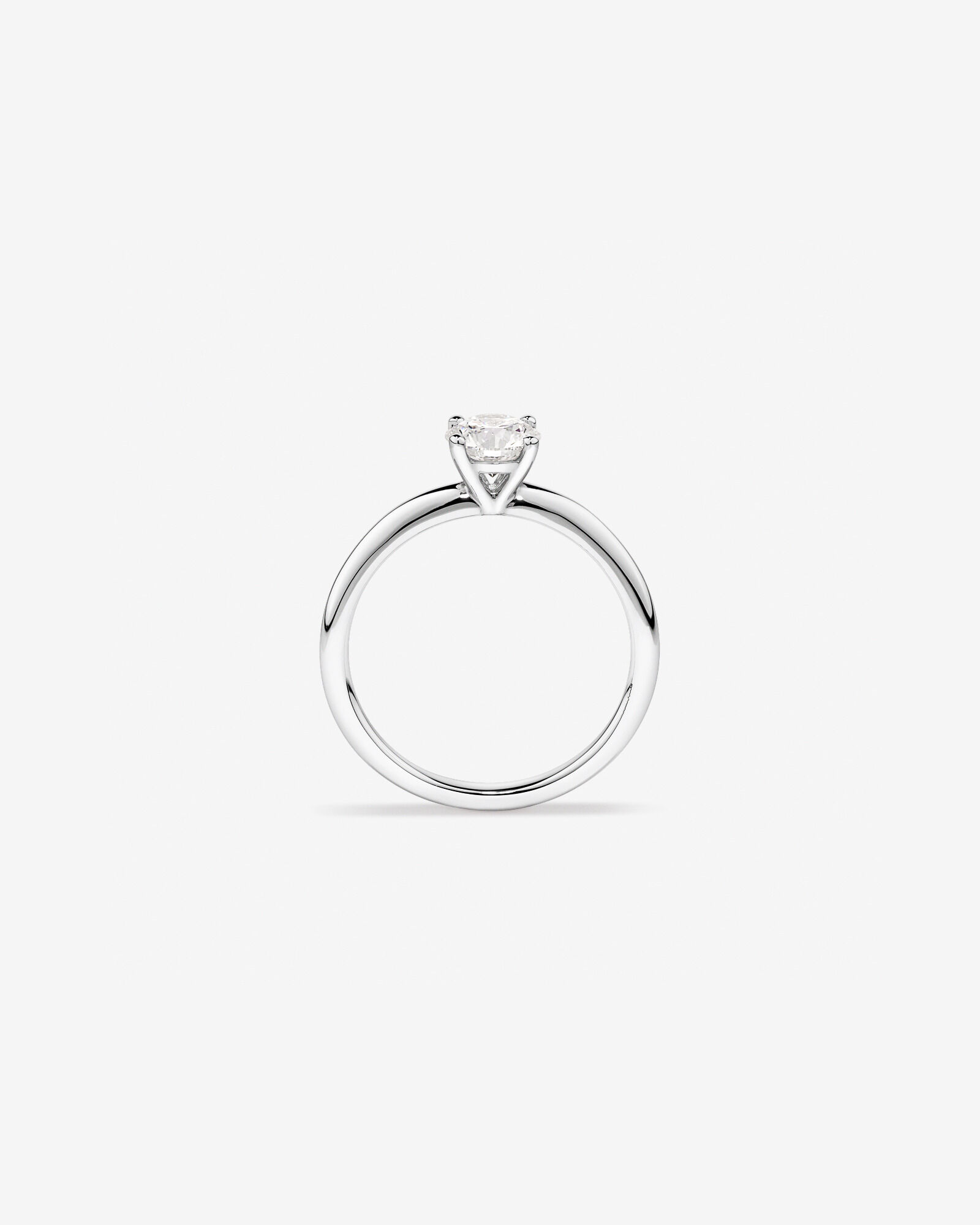 0,70 Carat Poids Total Bague De Fiançailles Solitaire En Diamant De Laboratoire Rond Brillant En Or Blanc 14 Carats