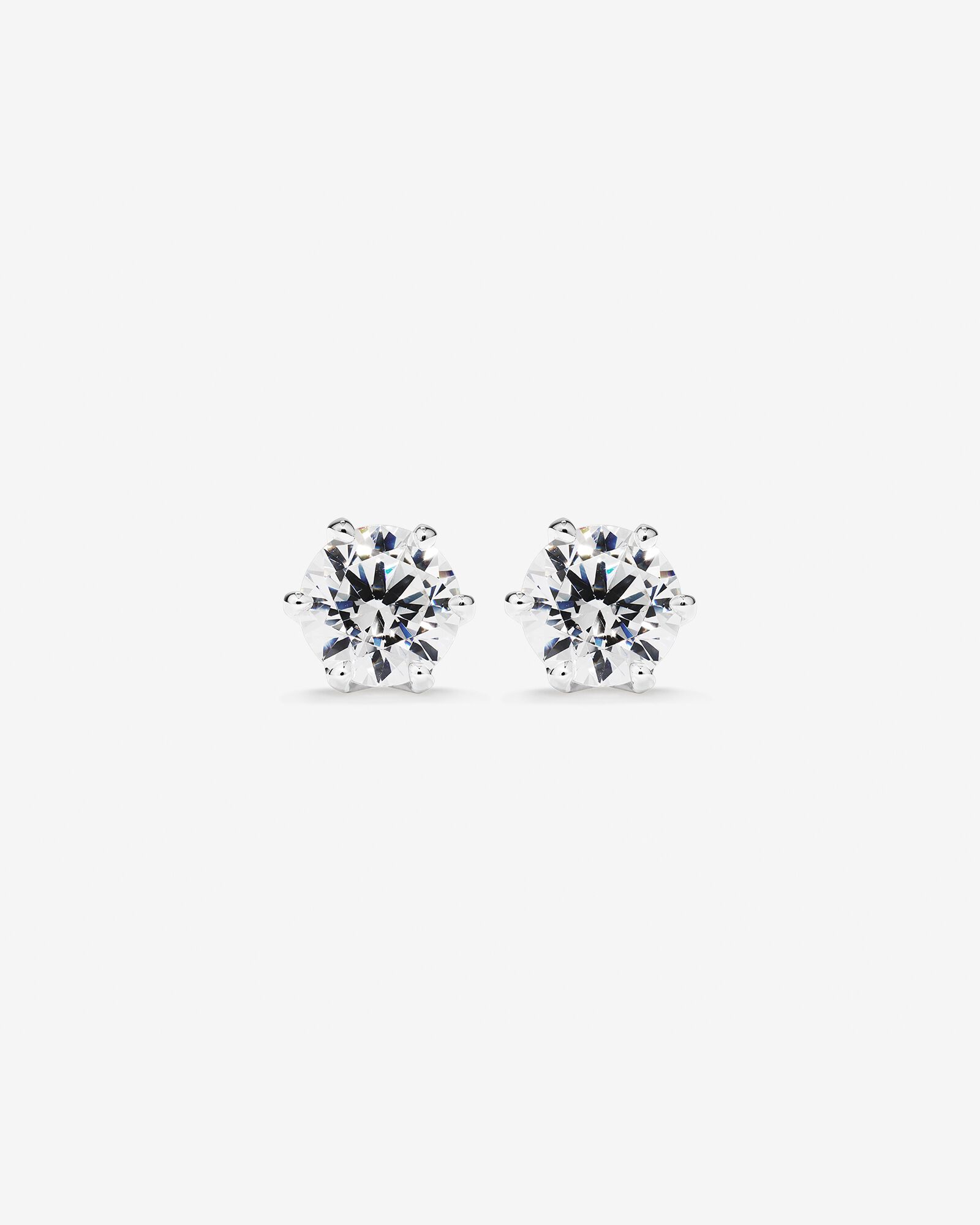Stud Earrings with Cubic Zirconia in Sterling Silver