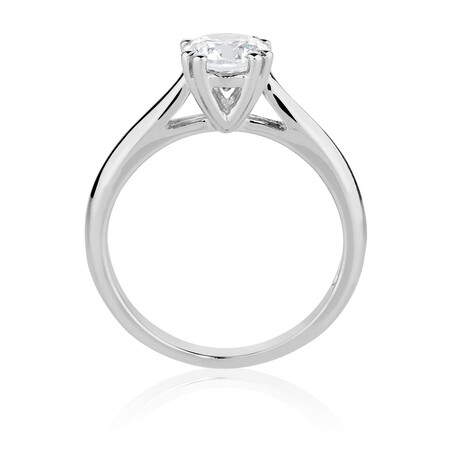 Solitaire Ring with a Cubic Zirconia in Sterling Silver Solitaire Ring with a Cubic Zirconia in Sterling Silver
