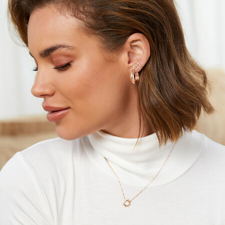 Circle Necklace With 0.12 Carat TW Diamonds In 10kt Rose Gold Circle Necklace With 0.12 Carat TW Diamonds In 10kt Rose Gold
