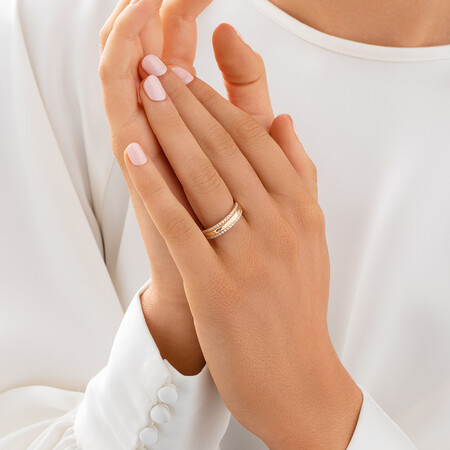 Claw Two-Row Duo Wedding Ring with 0.25 Carat TW of Diamonds in 10kt Yellow Gold Claw Two-Row Duo Wedding Ring with 0.25 Carat TW of Diamonds in 10kt Yellow Gold