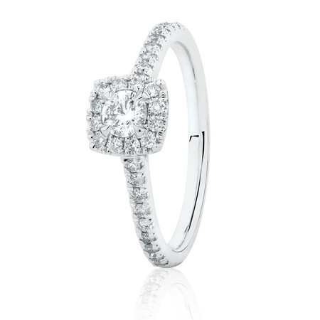 Engagement Ring with 1/2 Carat TW of Diamonds in 14kt White Gold Engagement Ring with 1/2 Carat TW of Diamonds in 14kt White Gold