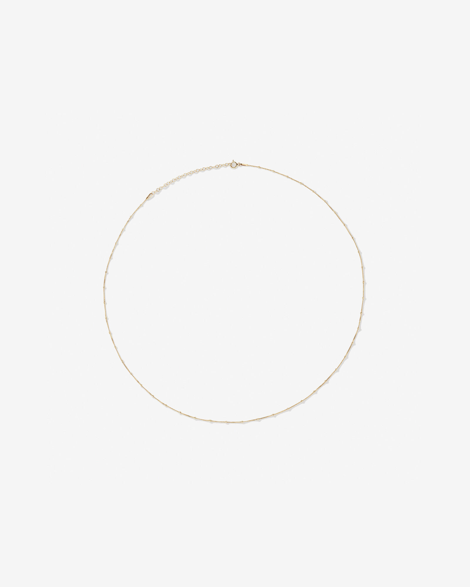 50cm (20") Station Ball and Curb Chain in 10kt Yellow Gold