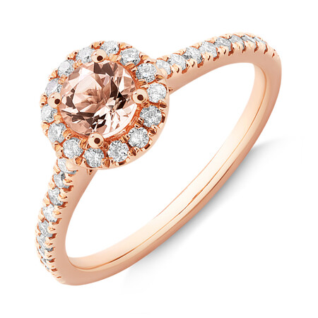 Evermore Bridal Set with Morganite & 0.54 Carat TW of Diamonds in 14kt Rose Gold Evermore Bridal Set with Morganite & 0.54 Carat TW of Diamonds in 14kt Rose Gold