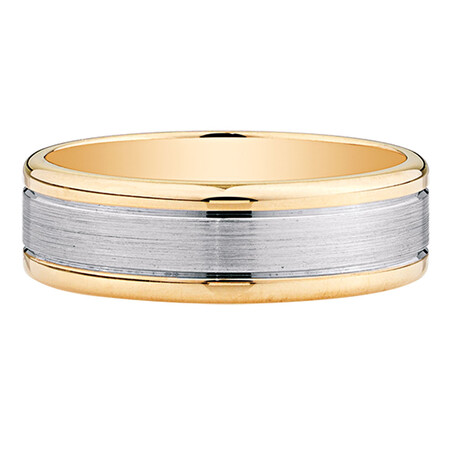 Men's Wedding Band in 10kt Yellow & White Gold Men's Wedding Band in 10kt Yellow & White Gold