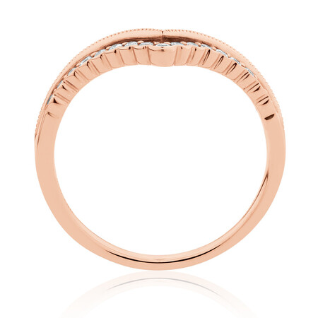 Evermore Chevron Wedding Band with 0.18 Carat TW of Diamonds in 10kt Rose Gold Evermore Chevron Wedding Band with 0.18 Carat TW of Diamonds in 10kt Rose Gold