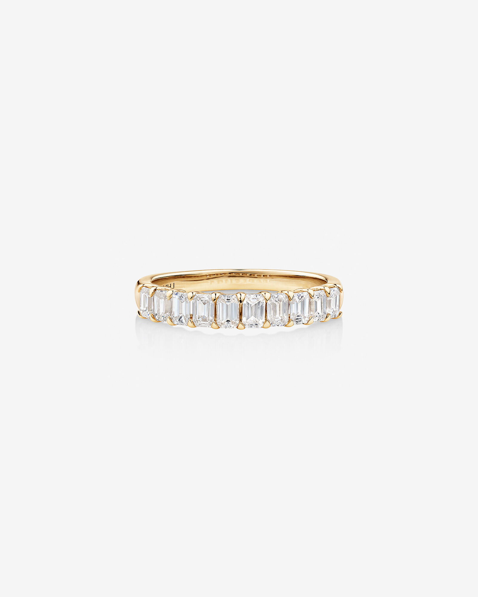 Wedding Ring with 0.80 Carat TW of Emerald Cut Diamonds in 14kt Yellow Gold