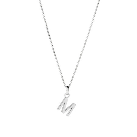 "M" Initial Pendant in Sterling Silver