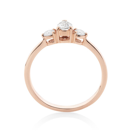 Evermore Three Stone Engagement Ring with 0.50 Carat TW of Diamonds in 10kt Rose Gold Evermore Three Stone Engagement Ring with 0.50 Carat TW of Diamonds in 10kt Rose Gold