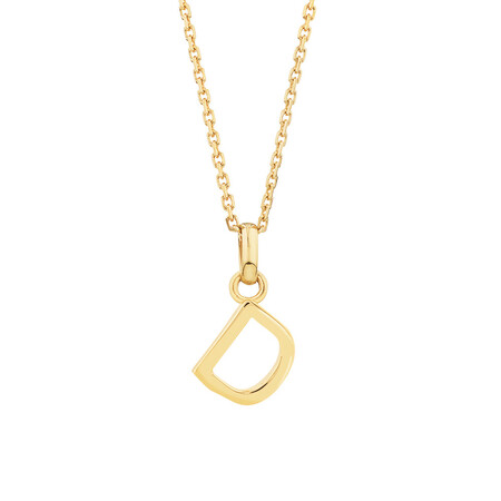 D Initial Pendant in 10kt Yellow Gold D Initial Pendant in 10kt Yellow Gold