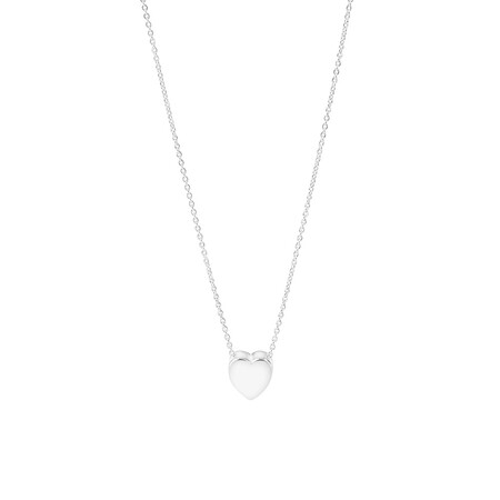 45cm Heart Necklace In Sterling Silver 45cm Heart Necklace In Sterling Silver