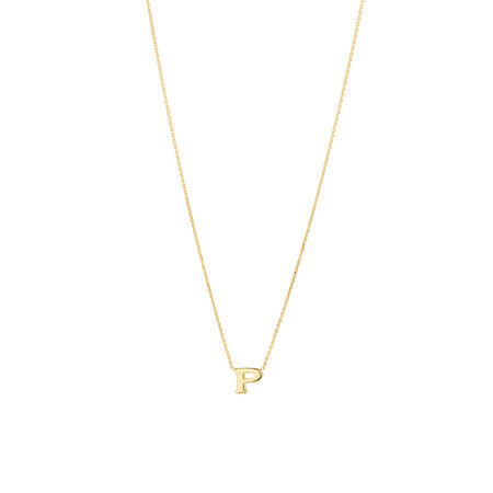 "P" Initial Necklace in 10kt Yellow Gold "P" Initial Necklace in 10kt Yellow Gold