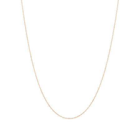 45cm (17") Solid Cable Chain In 10kt Rose Gold 45cm (17") Solid Cable Chain In 10kt Rose Gold