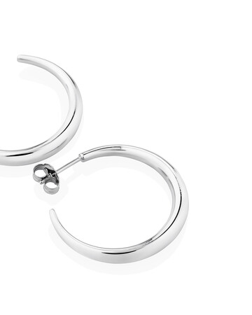 Sculpture Hoop Earrings In Sterling Silver Sculpture Hoop Earrings In Sterling Silver