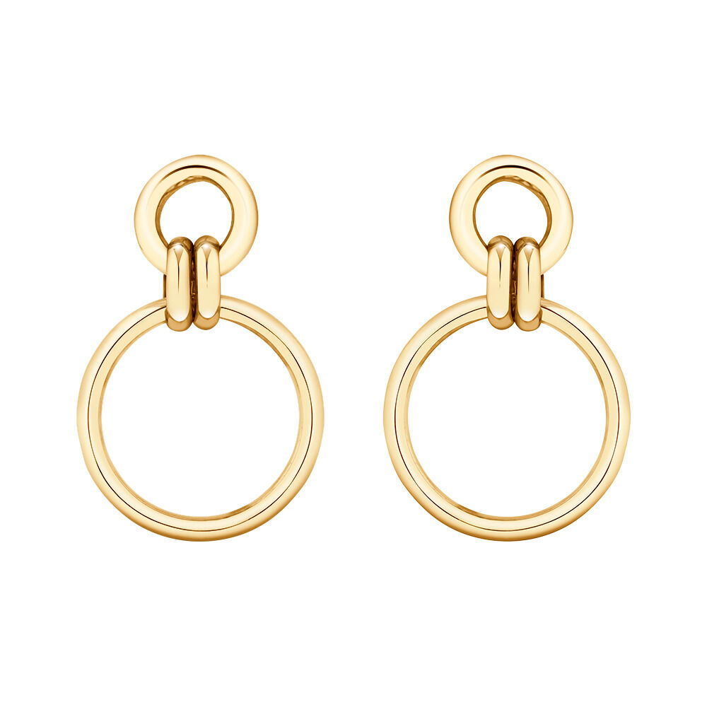 Gold drop circle earrings outlet