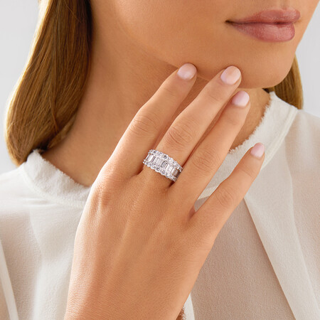 Ring with 3 Carat TW of Diamonds in 14kt White Gold Ring with 3 Carat TW of Diamonds in 14kt White Gold