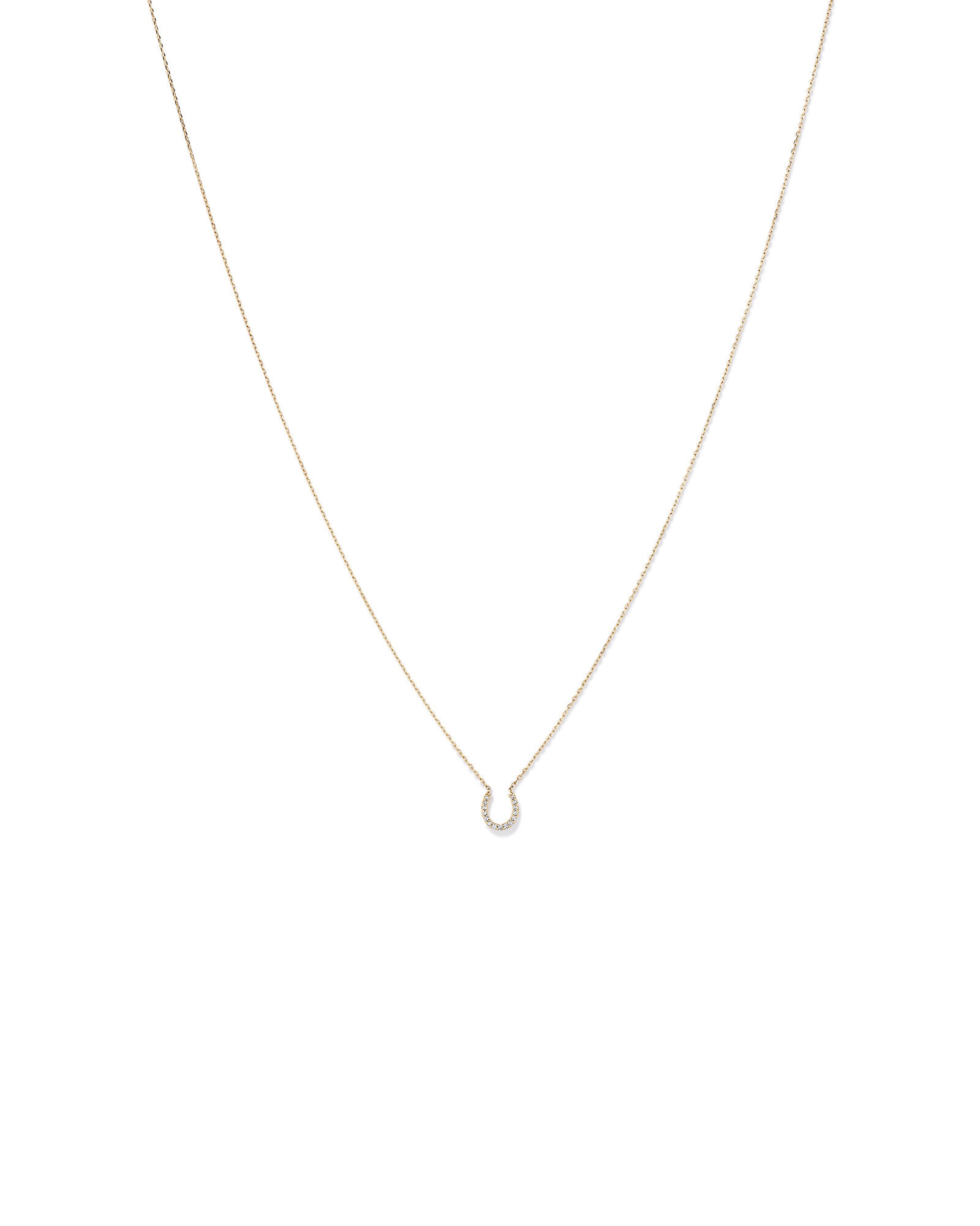 Gold diamond horseshoe necklace hot sale