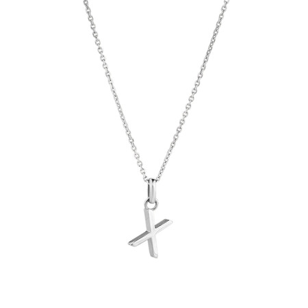 "X" Initial Pendant in Sterling Silver