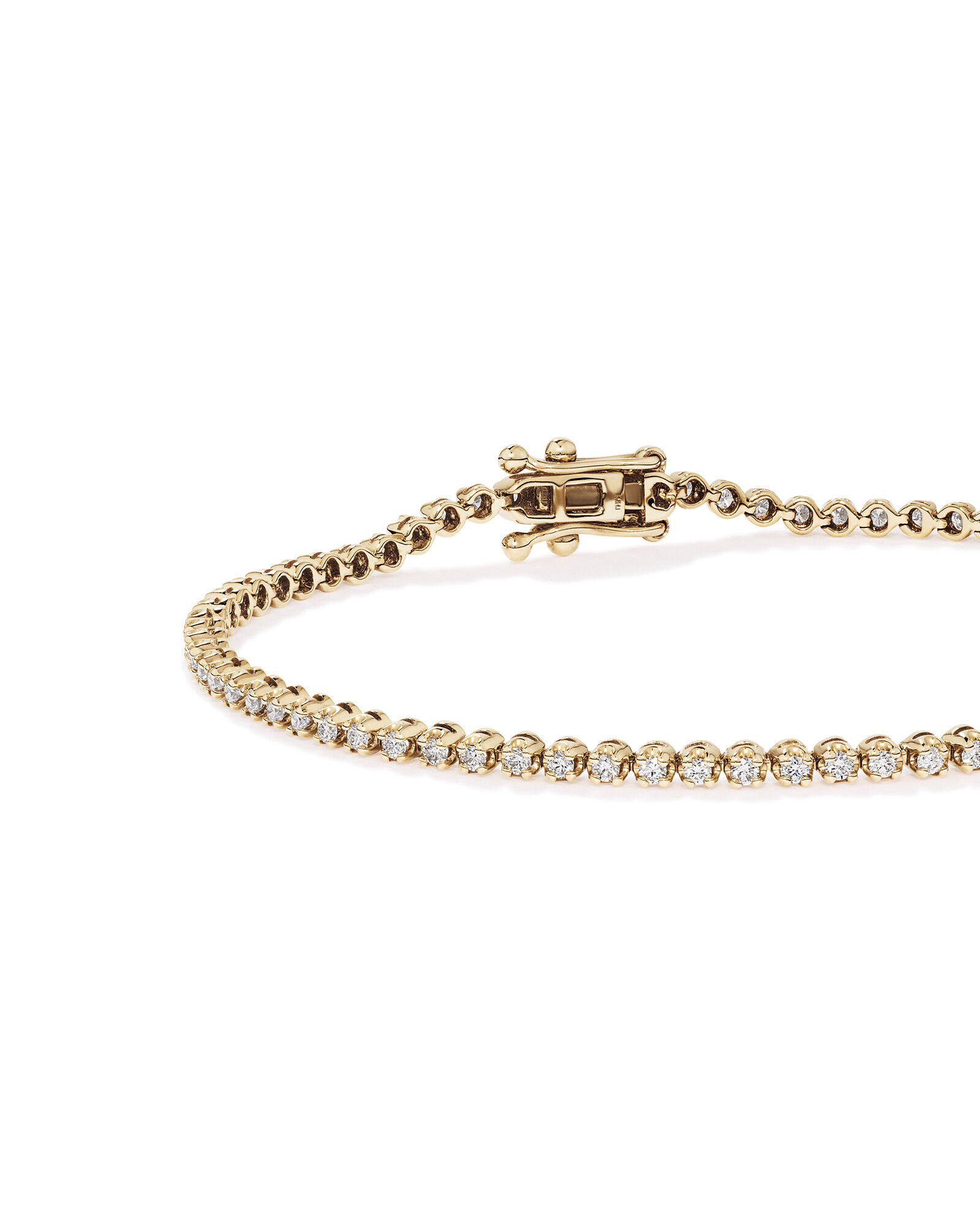 0.90 Carat TW Laboratory-Grown Diamond Tennis Bracelet 10kt Yellow Gold
