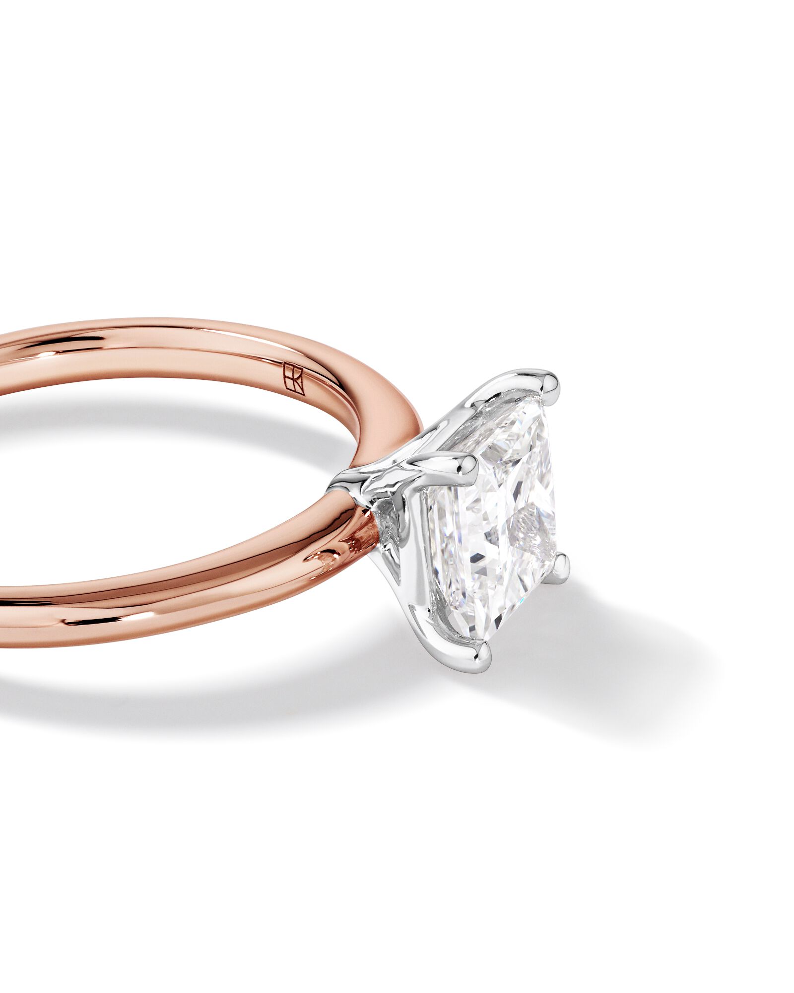 1.25 Carat TW Princess Cut Laboratory-Grown Diamond Solitaire Engagement Ring In 14kt Rose and White Gold
