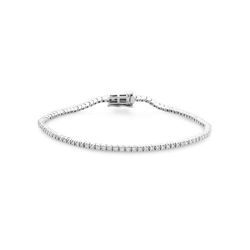 Bracelet rivière en or blanc 10 K avec diamants totalisant 1 ct