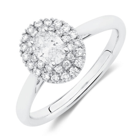 Engagement Ring with 1/2 Carat TW of Diamonds in 14kt White Gold
